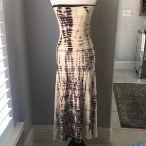 Strapless Brown and Cream Dress